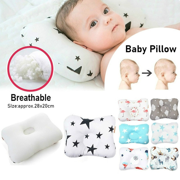 Soft Infant Baby Cotton Pillow Newborn Prevent Flat Head Anti Roll Support Neck 