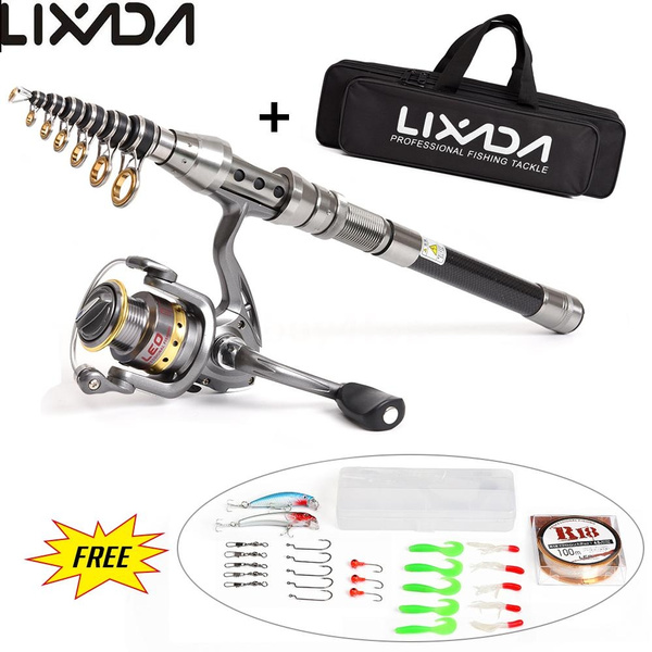Lixada Portable Telescopic Fishing Rod And Reel Combo Full Kit