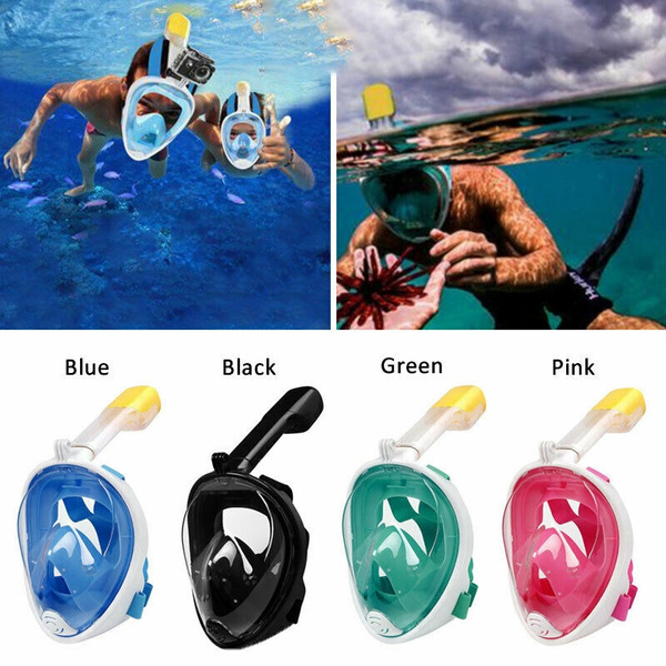 Adult Kids Full Face Diving Mask Swimming Scuba Snorkel Breath Pipe For ...