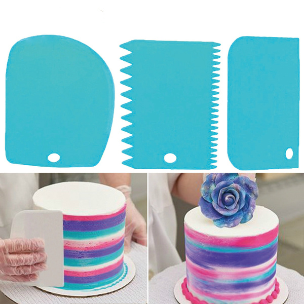 Baking Scraper 3Pcs/set Icing Plastic Dough Cake Fondant Pastry Decoration Tools 