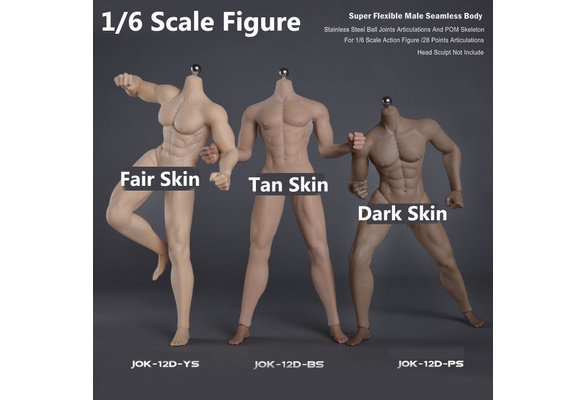 1/6 Scale Strong Muscle Man Body Super Flexible Seamless Male Action Figure  Body with Dismantle Foot Steel Skeleton