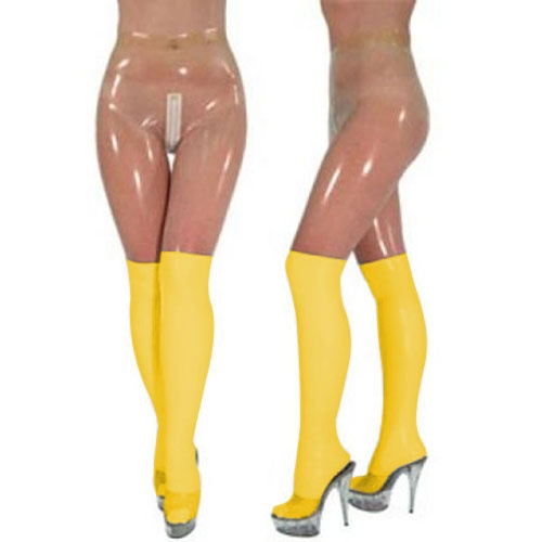 2019 Latex Gummi Leggingsm Pants Yellow Transparent Trouser Rubber
