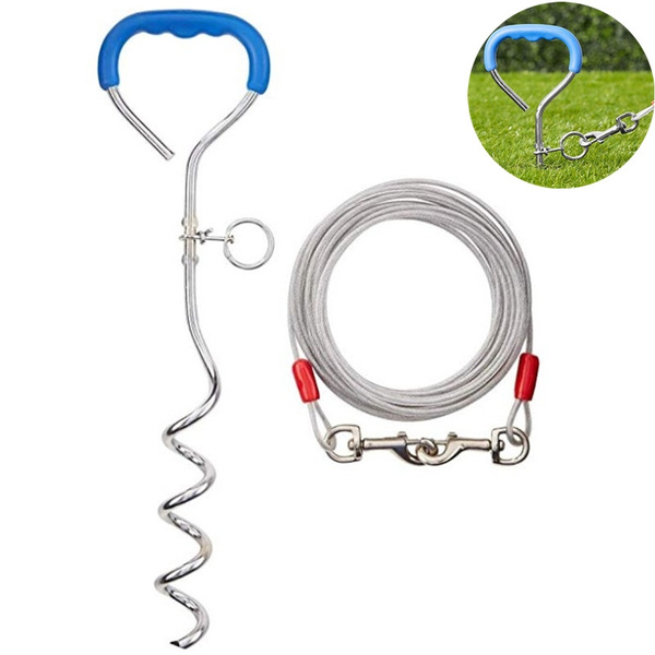 Petmate easyturn stake with cable corkscrew dog tie out domed handle holds up to 100 pounds Clearance