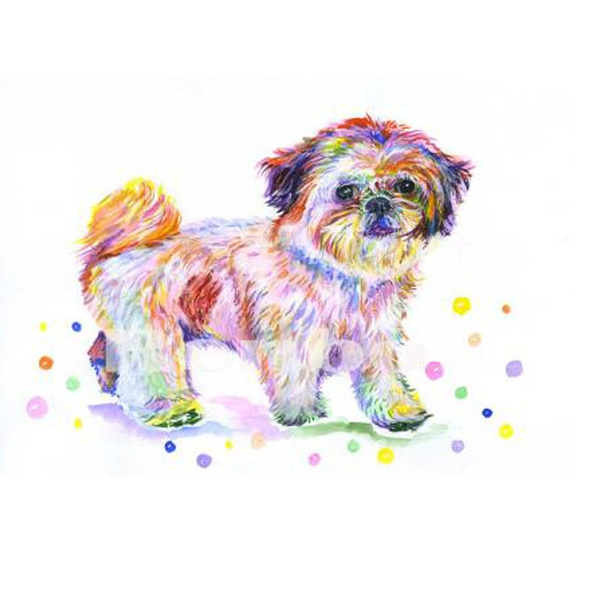 Hobby Crafts 3D Diamond Embroidery Shih Tzu Animal pet Dog Diamond Art  watercolor Cross Stitch Diamond Painting Wall Decor