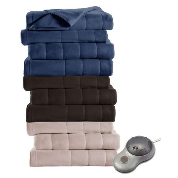Sunbeam Quilted Fleece Electric Heated Warming Blanket G9 Wish