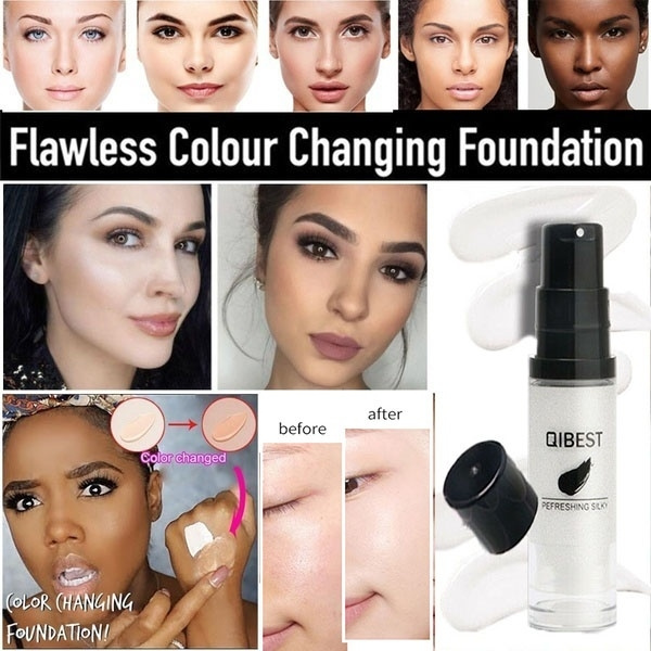 1 Bottle Color Changing Foundation Makeup Base Nude Face Liquid Cover Concealer Change To Your Skin Tone Waterproof Wish