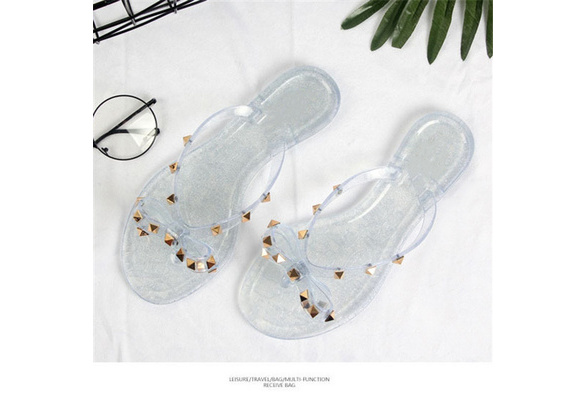 studded bow jelly sandals size 11