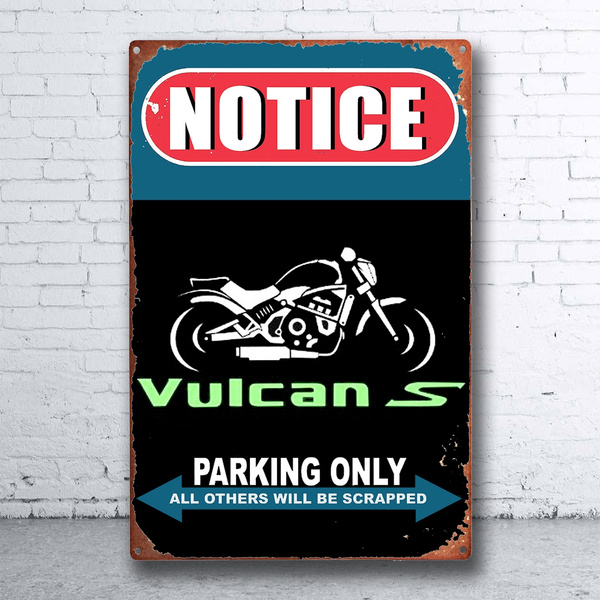 Kawasaki Vulcan parking sign for garage man cave home 
