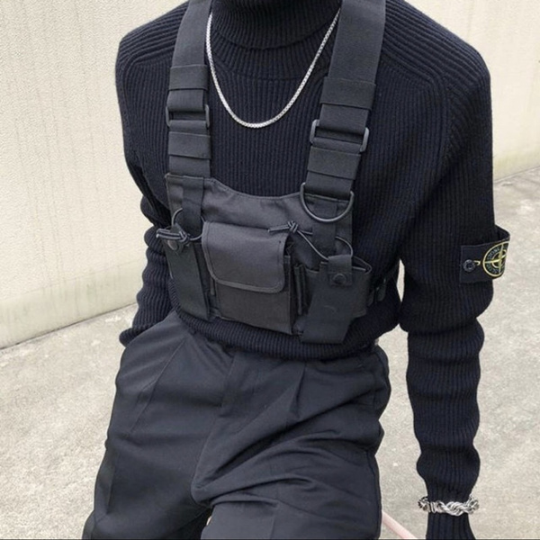 Shoulder Bags Chest Rig Bag Hip Hop Streetwear Men Functional Waist Packs  Adjustable Pockets Waistcoat