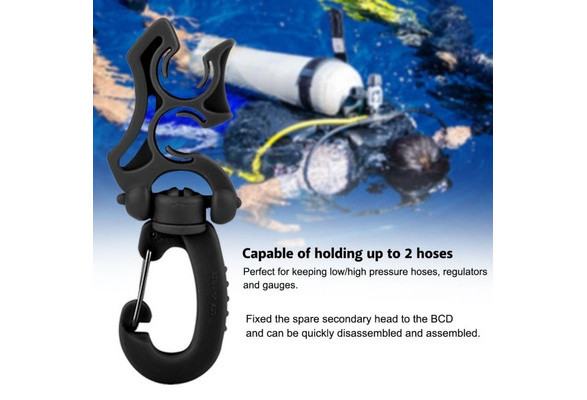 Fesjoy Hose Clip,2 Packs Scuba Diving Double BCD Regulator Hose Holder with Clip Suit for Low//High Pressure Hoses Regulators Gauges Accessory