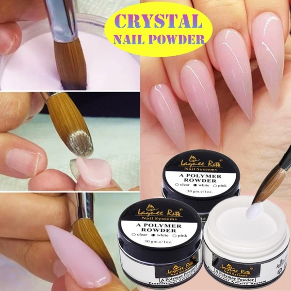 Crystal Acrylic Powder PINK/CLEAR/WHITE Nail Manicure Powder Dust for UV  GEL Polish 3D Nail Art Extension Builder Polymer - AliExpress