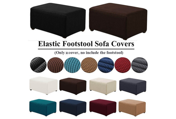 Details about   Elastic Cover Storage Slipcover Rectangle Footstool Sofa Cover For 8 Color S M L 