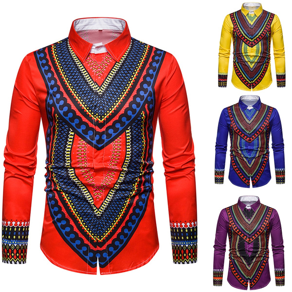 Sin cabeza Para aumentar Feudo Camisa Social Africana Dashiki Hombres Nuevo Estampado Tradicional De Manga  Larga Camisas De Vestir Para Hombre Ropa Africana Chemise Homme 3XL | Wish