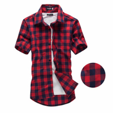 plaid shirt, Summer, checkered, Tops & Blouses