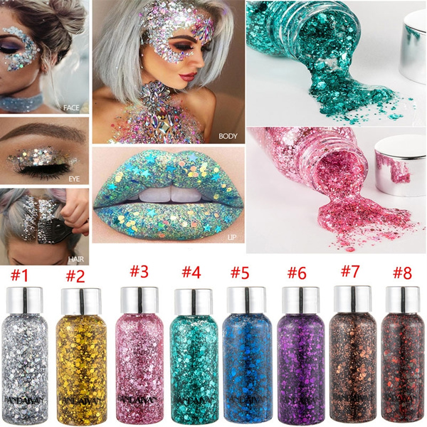 Body Glitter gel Eyes Sequins Party Shining Sequined Colorful Face Eyes Body Glitter Cosmetic TL | Wish
