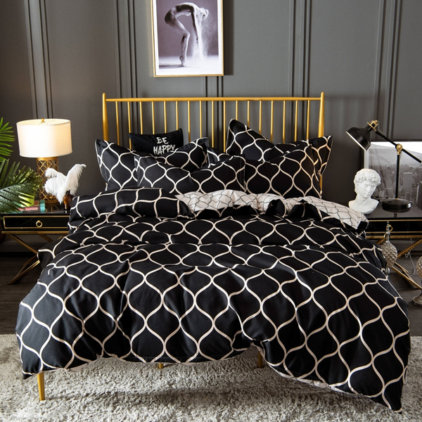 black and white geometric duvet cover