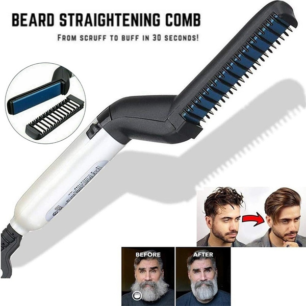 Multifunctional Hair Comb Curling Iron Straighten Hair Curler Men Hair  Styling Combs Curling Straight Electric Hair Brush | Wish