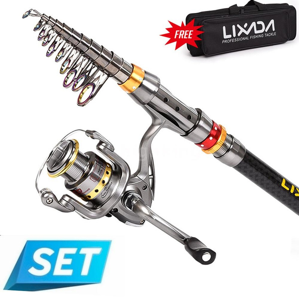 Lixada Telescopic Fishing Rod and Reel Combo Full Kit Spinning Fishing Reel Gear 