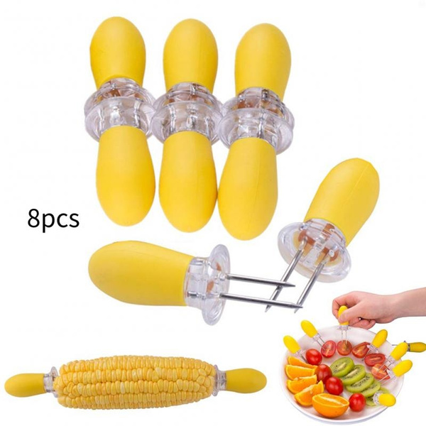 8 Pcs/4 Pairs Corn Holders, Stainless Steel Corn Cob Holders Corn on