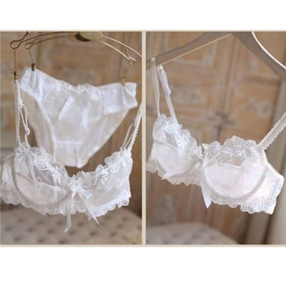 High quality new lady embroidery transparent bra Plus size lace bra set ...