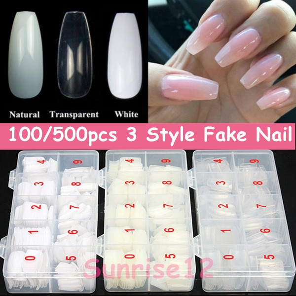 100/500PCS/Set Acrylic Natural Long Fake Nail Tips 3 Style False Nail | Wish 100/500PCS/Set Acrylic Natural Long Fake Nail Tips 3 Style False Nail | Wish
