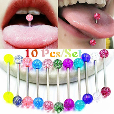 rounded, Jewelry, candy color, tonguepiercing