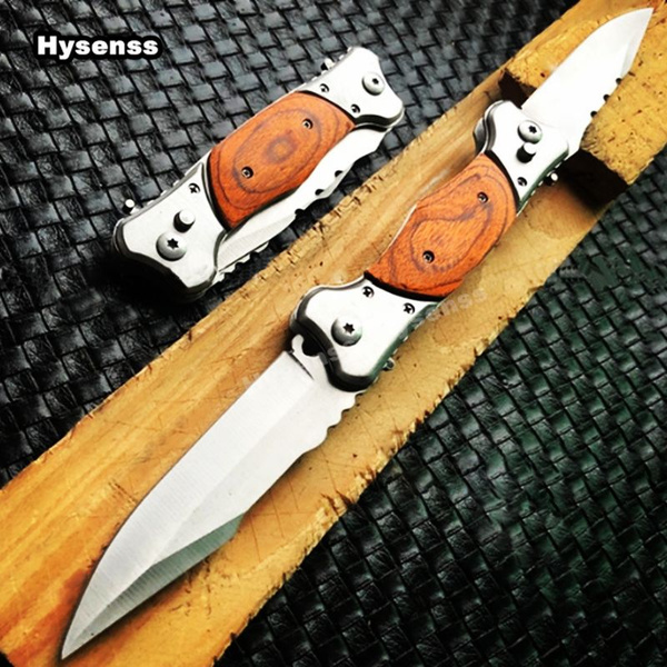 Pocket Folding Knife With 2 Blade Pakkawood handle Ideal for Hunting  Survival Fishing And camping