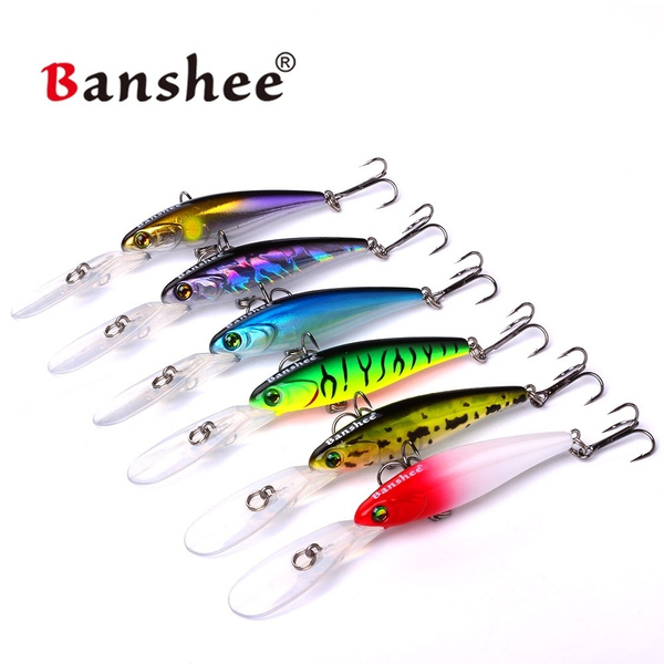 Banshee 65mm 7g Fishing Minnow Hard Bait Tight Wobble Slow Sinking Jerkbait  for Bass Fishing