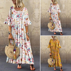 Summer, printeddres, long dress, Dress