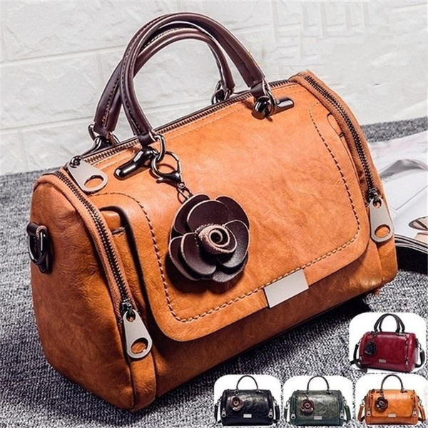 Retro Design Women Leather Handbag Outdoor Travel Casual Crossbody