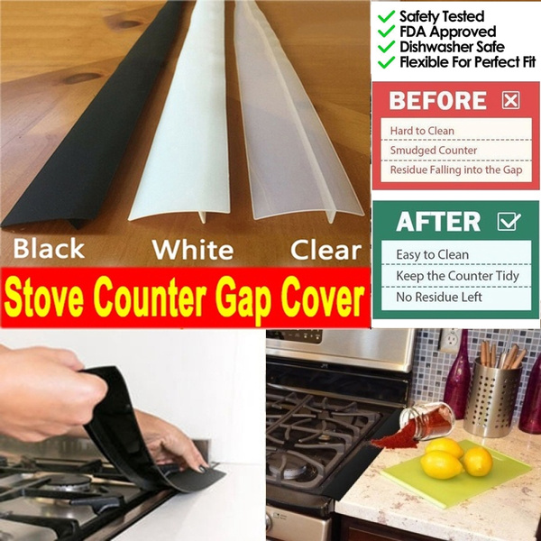 2pc T Shape Silicone Crevice Cover Sealing Strip for Counter Dryer Kitchen Stove 