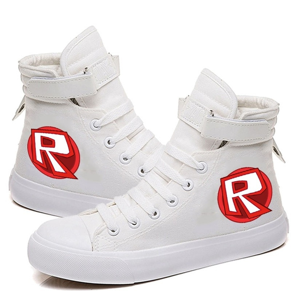 Game Roblox Printed High Top Canvas Shoes Cozy Sneakers Wish - white roblox shoes