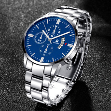 Luxury Brand Watches Men Watch Classic Faux Chronograph Quartz Watch Classy Stainless Steel Business Waterproof Wristwatch Reloj Hombre