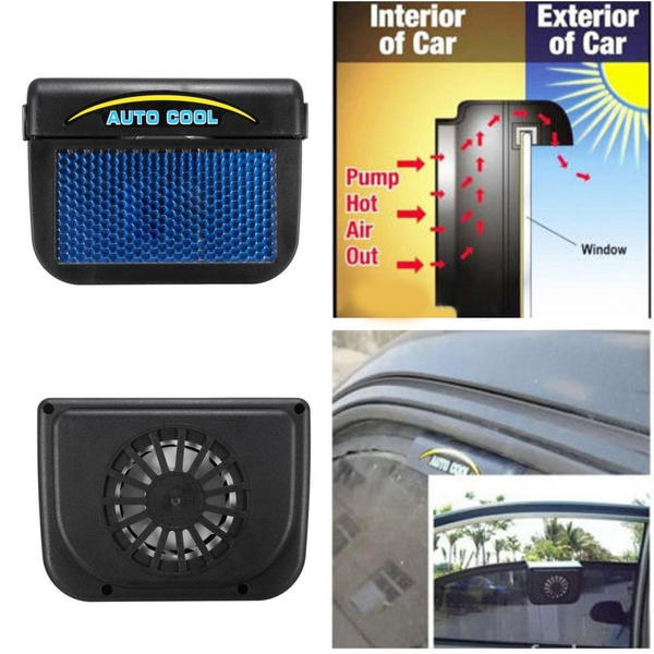 Car Window Windshield Solar Powered Auto Car Fan Air Vent Ventilator ...