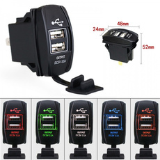 3.1A Dual USB Socket Charger Power Adapter Waterproof 12V-24V For Car Motor
