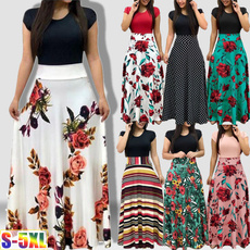 Plus Size, long skirt, Fashion, Floral print