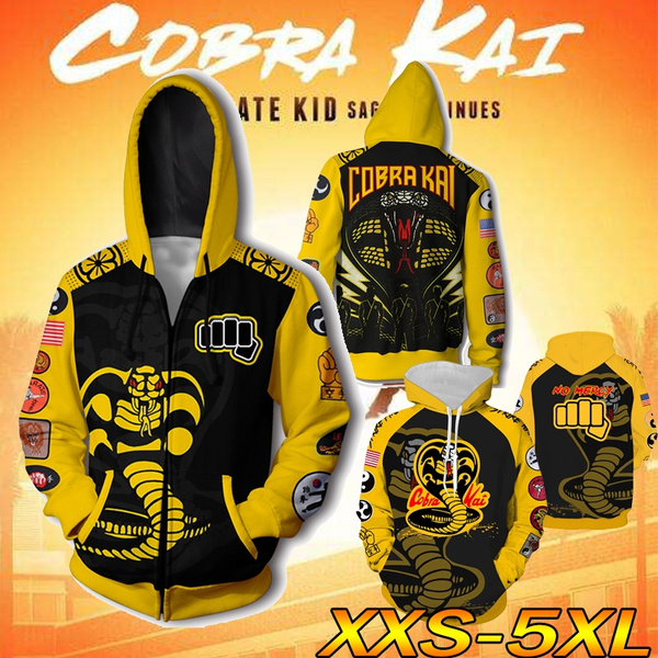 New Fashion Cobra Kai Hoodie Unisex Tops Casual Jacket Sweater Hip