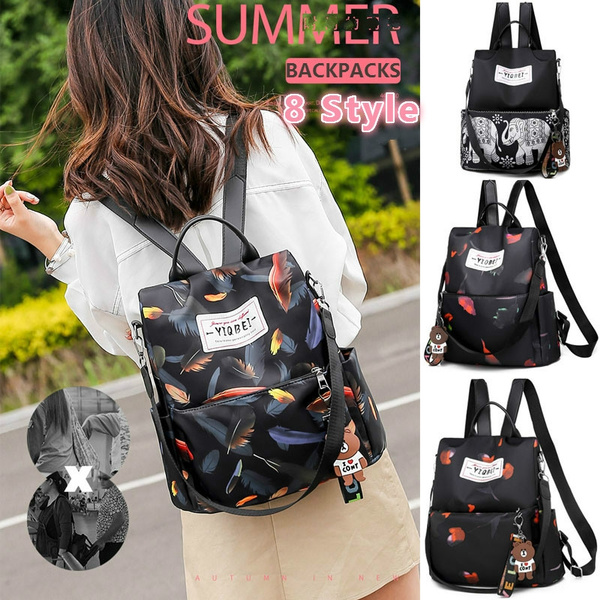 Fashion Camouflage Backpacks Ladies Multi-purpose Backpack Shoulder Bag  Anti-theft Design Waterproof Oxford Cloth Casual Travel Bag