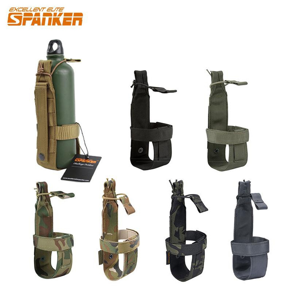 EXCELLENT ELITE SPANKER Tactical Portable Belt Bottle Holder Pouch Molle  Adjust EDC Water Bottle Carrier for Hunting Walking Running Traveling