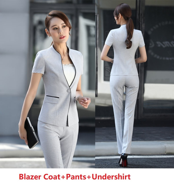 short sleeve pant suits for women