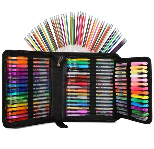96 Color Artist Gel Pen Set, includes 24 Glitter Gel Pens 12 Metallic, 12  Neon, plus 48 Matching Color Refills, More Ink Largest Non-Toxic Art Neon  Pen for Adults Coloring Books Craft Doodling Drawing