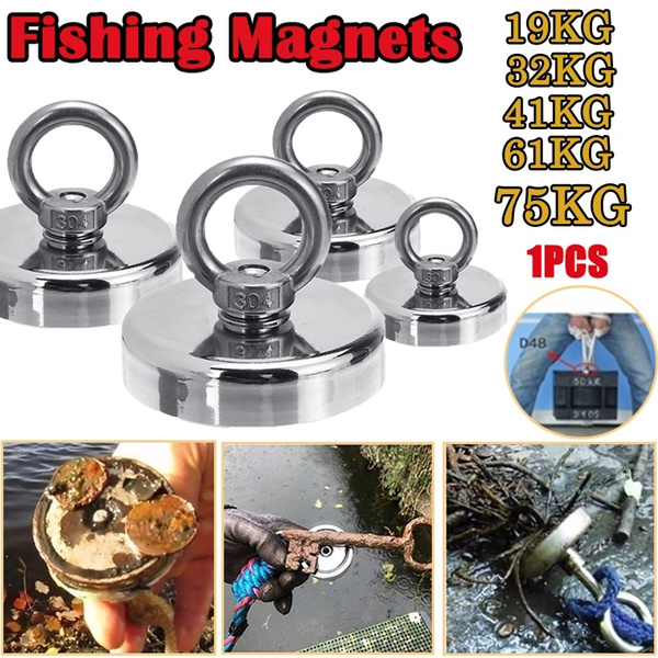 Strong Magnet Round Neodymium Magnets with Countersunk Hole and Eyebolt for Magnet  Fishing and Salvage in River