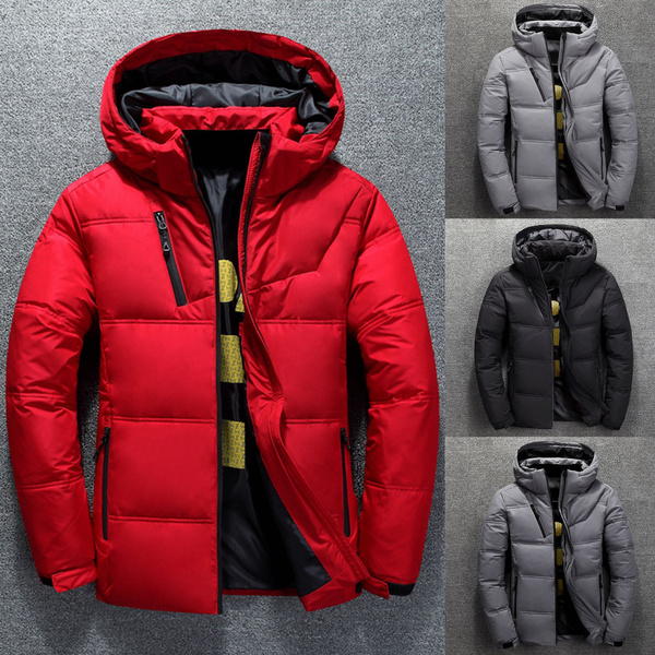 Winter Jacket Men White Duck Down Outwear Coat Parka Warm Overcoat