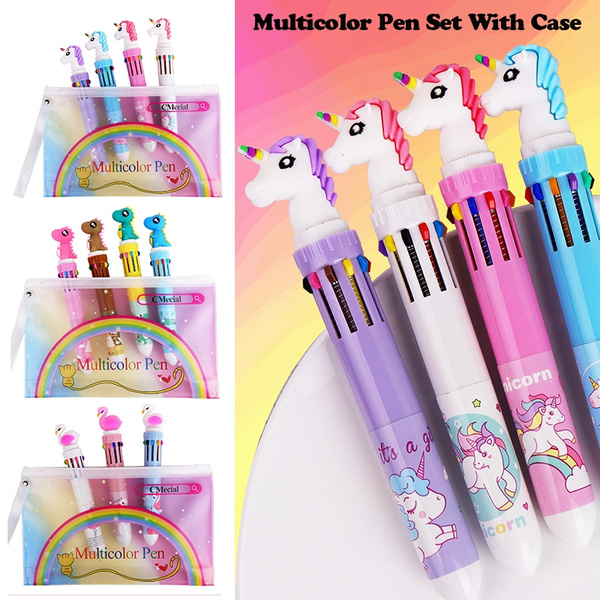 3 Styles Multicolor Pen Set, Cute pens,Unicorn Pens Unicorn Multicolor Pen  Set ,Dinosaur Pens Dinosaur Multicolor Pen Set Flamingo Pens Multicolor Pen