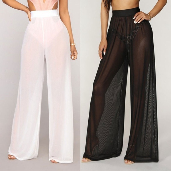 AMILIEe Women Beach Cover Up Pants Tassel Ripped Hollow Out Destroyed  Fringe Trousers - Walmart.com