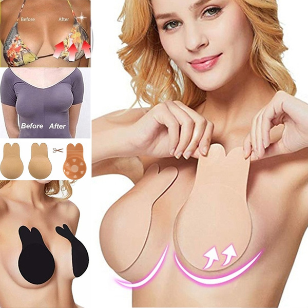 S M L Women Self Adhesive Push Up Bra Backless Invisible Silicone Bras Gel  Stick Strapless Blackless Bralette Underwear Cup A B C D