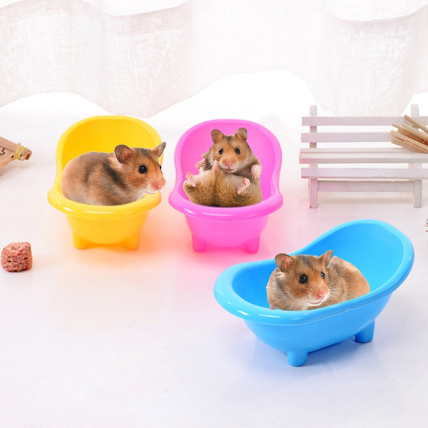 New Small Animal Hamster Sauna Sand Bath Room Bathing Bathroom Potty Plastic
