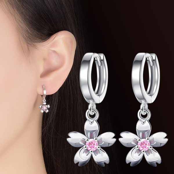 925 Sterling Silver Cherry Kids Girls Women Stud Earrings Jewellery Gift 