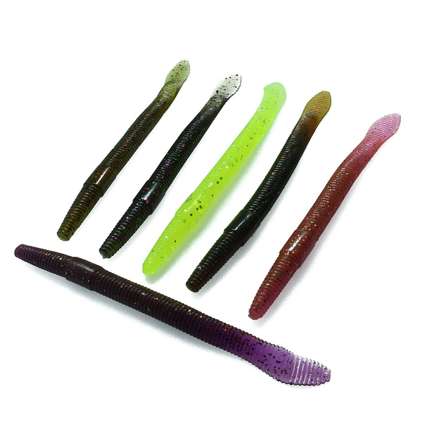 2.9g/ 99mm Grub Worm Wacky Rig Stick Bait Soft Rubber Lure for
