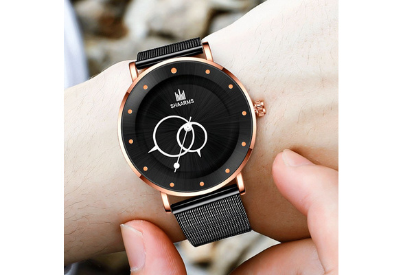 SHAARMS Luxury fashion design men's stainless steel business wrist